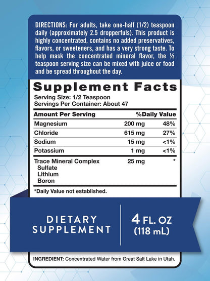 Nature's Truth Ionische Magnesium Flüssigkeitstropfen mit Elektrolyten & Spurenelementen - 200 mg, 118 ml - Vegan, Nicht-GVO & Glutenfrei