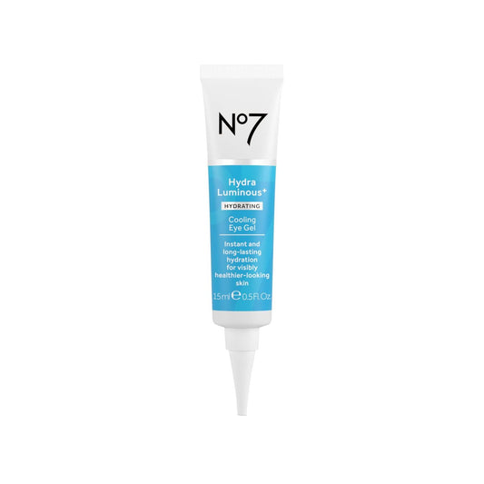 No7 HydraLuminous+ Kühlendes Augen-Gel – Feuchtigkeitsspendendes Augen-Gel mit Hyaluronsäure & Vitamin B3 Niacinamid für glatte, frische Haut (15 ml)
