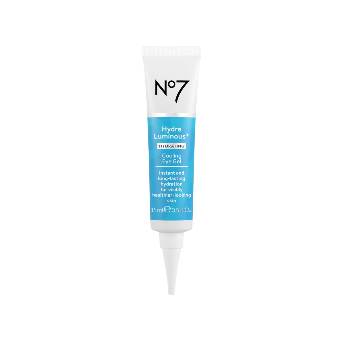 No7 HydraLuminous+ Kühlendes Augen-Gel – Feuchtigkeitsspendendes Augen-Gel mit Hyaluronsäure & Vitamin B3 Niacinamid für glatte, frische Haut (15 ml)