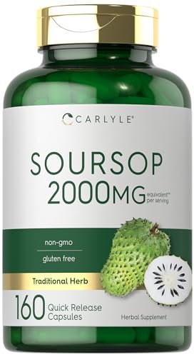 Carlyle Soursop Blätter | 160 Kapseln | Traditionelles Kräuterpräparat | Non GMO, Glutenfrei