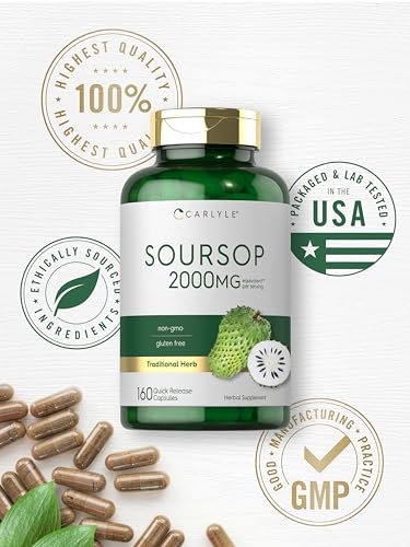 Carlyle Soursop Blätter | 160 Kapseln | Traditionelles Kräuterpräparat | Non GMO, Glutenfrei