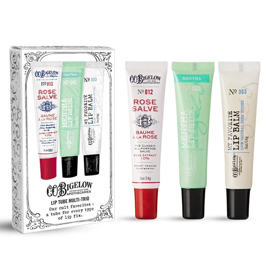 C.O. Bigelow Lippenbalsam Trio: Rosen-Salbe, My Favorite Lip Balm & Mentha Shine – 3er-Pack, 0,5 oz