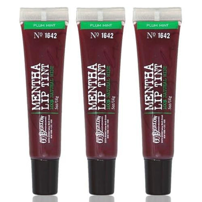 C.O. Bigelow Plum Mentha Lip Tint Trio – 3er-Pack lila getönter Lippenglanz mit Pfefferminzöl, Hochglanz-Finish, 0,5 oz