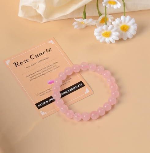 AD Beads Handgefertigtes Rosenquarz-Armband, 6mm, Edelstein-Heilarmband, Unisex – Natürliche Schönheit & spirituelle Essenz