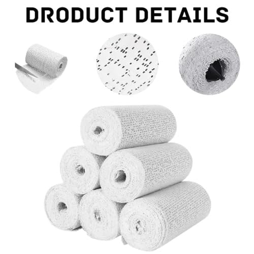 Yeasing Gipsbinden 6er-Pack – 7,5 x 270 cm Baumwoll-Gipsbinden für Gipsabdrücke, Bastelprojekte, Bauchformen