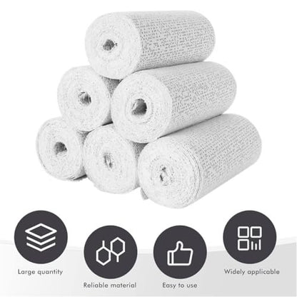 Yeasing Gipsbinden 6er-Pack – 7,5 x 270 cm Baumwoll-Gipsbinden für Gipsabdrücke, Bastelprojekte, Bauchformen