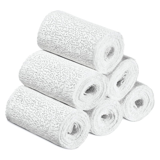Yeasing Gipsbinden 6er-Pack – 7,5 x 270 cm Baumwoll-Gipsbinden für Gipsabdrücke, Bastelprojekte, Bauchformen