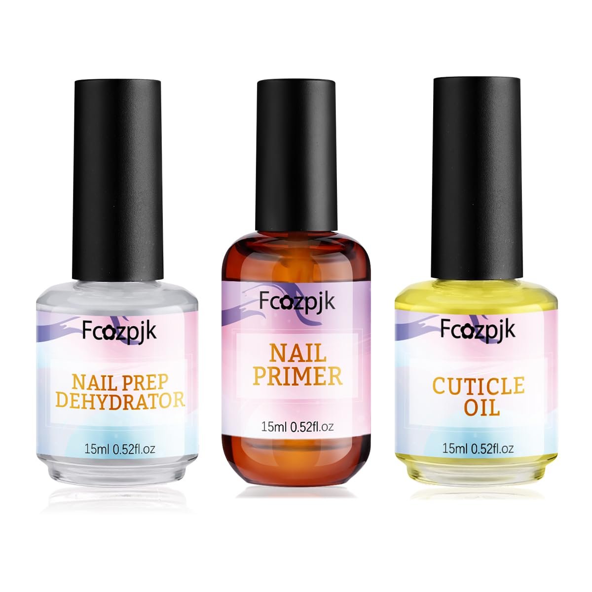 Fcozpjk Nagel-Dehydrator und Nagelprimer mit Nagelhautöl-Set, lufttrocknender Bonding-Primer für Acrylnägel ohne Abheben, säurefreier Prep-Dehydrator, natürliches Nagelhautöl für Nägel, Maniküre-Zubehör