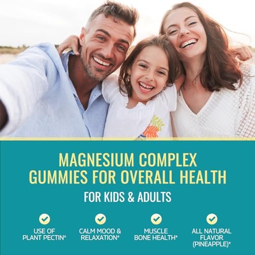 dilib Magnesium Komplex Gummibärchen für Kinder & Erwachsene – Beruhigende Kaugummis mit Magnesiumglycinat, Taurat, Citrat, Malat – Unterstützt Ruhe, Stressabbau, Knochen, Muskeln, Stimmung – Vegan, 60 Stück (1er-Pack)