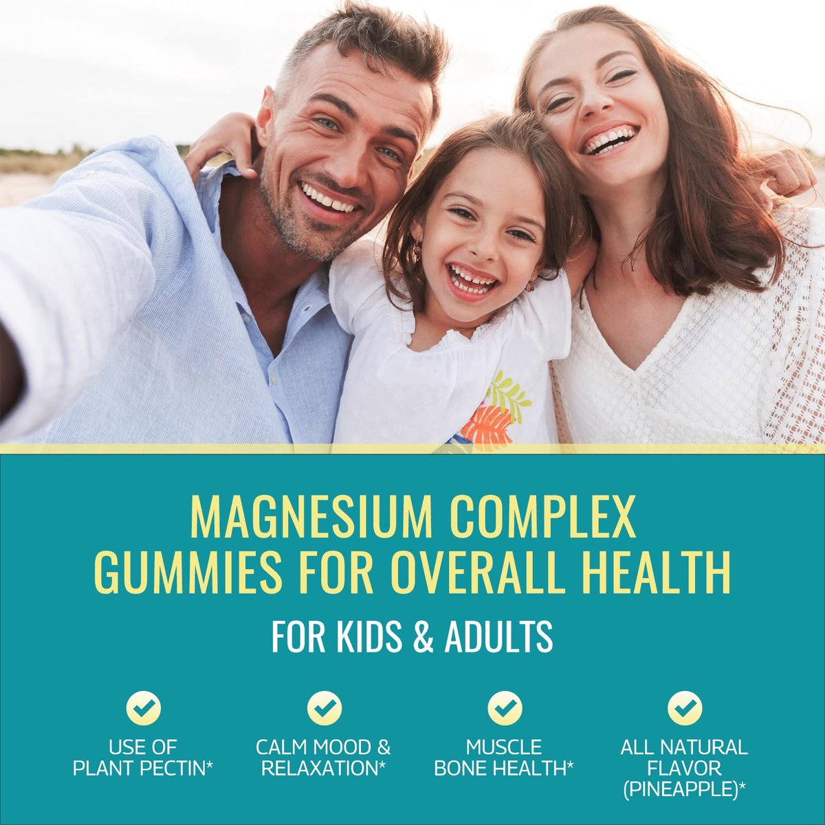 dilib Magnesium Komplex Gummibärchen für Kinder & Erwachsene – Beruhigende Kaugummis mit Magnesiumglycinat, Taurat, Citrat, Malat – Unterstützt Ruhe, Stressabbau, Knochen, Muskeln, Stimmung – Vegan, 60 Stück (1er-Pack)