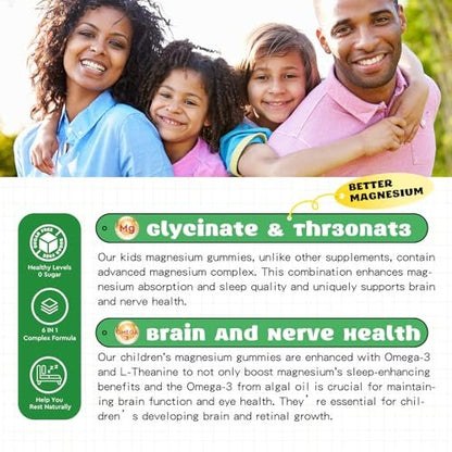 Magnesium Complex Gummies – Beruhigende, kaubare Gummibärchen für Kinder und Erwachsene – Magnesiumglycinat mit Omega-3, Vitamin B6, D3 – Unterstützt Ruhe, Stressabbau, Knochen, Stimmung – Erdbeergeschmack – 60 Stück
