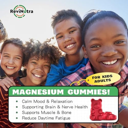 Magnesium Complex Gummies – Beruhigende, kaubare Gummibärchen für Kinder und Erwachsene – Magnesiumglycinat mit Omega-3, Vitamin B6, D3 – Unterstützt Ruhe, Stressabbau, Knochen, Stimmung – Erdbeergeschmack – 60 Stück