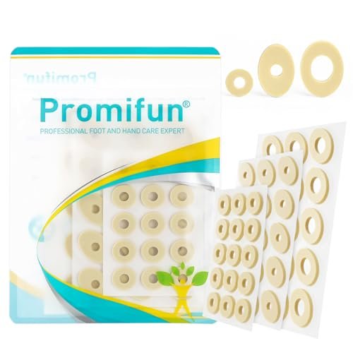 Promifun Maispflaster für Zehen und Füße - Hornhautpflaster zum Schutz von Druckstellen mit Schaumstoffpolsterung - Selbstklebende Pads - Lindert Schmerzen, Druck und Reibung durch Schuhe (Mehrere Größen, 45 Stück)