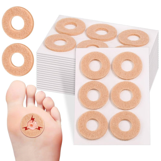 84 Stück Hornhautpolster für Fußsohlen – Selbstklebende Donut-Hühneraugenpflaster, Schmerzlinderung für Zehen, Blasen, Ballen, Warzen – hautfarben