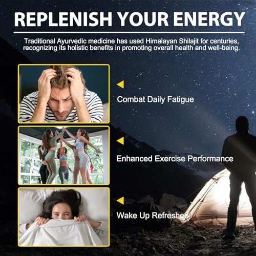 Shilajit Reines Himalaya-Harz – Reines Shilajit mit über 85 Spurenelementen & Fulvosäure für Energie und Immunsystem von Männern und Frauen, 60 g (4-Monats-Vorrat)