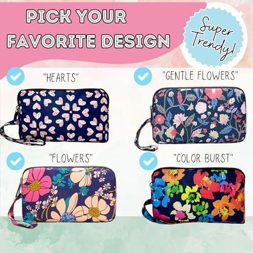 First Period Pal Pack to-Go Kit | 24-teiliges Starter-Set für Mädchen | Diskretes Täschchen, Binden & Slipeinlagen | Perioden-Kit für Tweens 10-12 (Blumen)