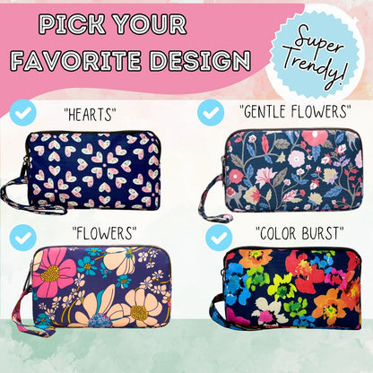 First Period Pal Pack to-Go Kit | 24-teiliges Starter-Set für Mädchen | Diskretes Täschchen, Binden & Slipeinlagen | Perioden-Kit für Tweens 10-12 (Blumen)