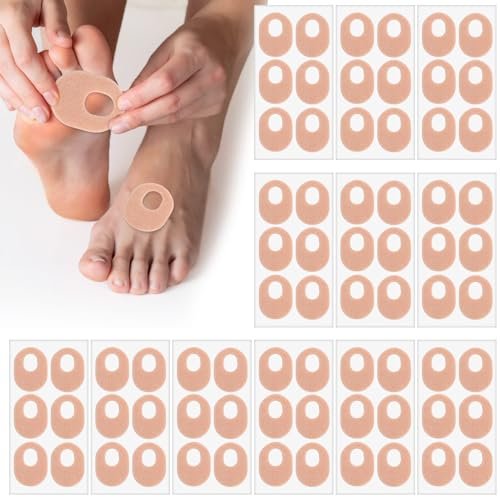 Shynek 72 Stück Hornhautpads aus weichem Filz – Selbstklebende Fußpads für Schmerzlinderung, beige, oval