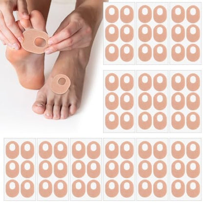 Shynek 72 Stück Hornhautpads aus weichem Filz – Selbstklebende Fußpads für Schmerzlinderung, beige, oval