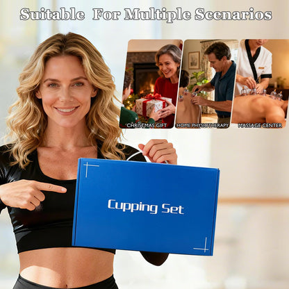 DEFUNX Schröpfen-Set, 19 Becher Schröpf-Set für Massagetherapie, Schröpftherapie-Set mit Pumpe für Rückenmassage, Schmerzlinderung, Physiotherapie