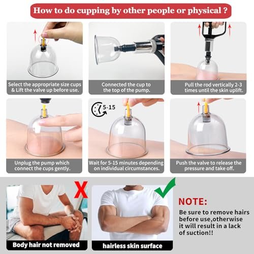 DEFUNX Schröpfen-Set, 19 Becher Schröpf-Set für Massagetherapie, Schröpftherapie-Set mit Pumpe für Rückenmassage, Schmerzlinderung, Physiotherapie