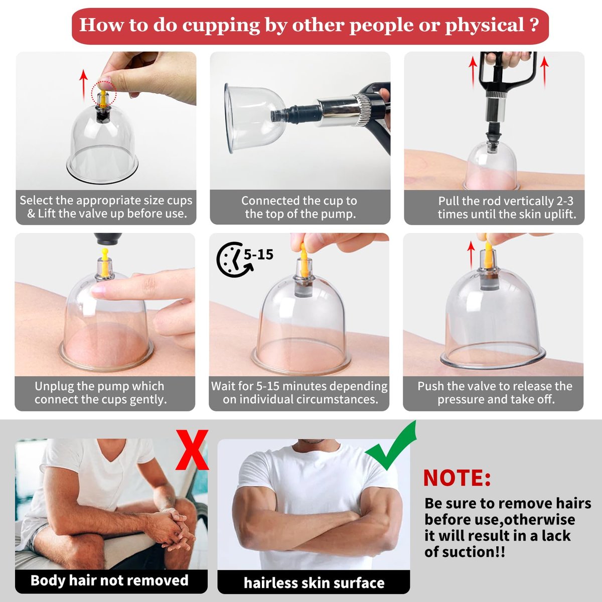 DEFUNX Schröpfen-Set, 19 Becher Schröpf-Set für Massagetherapie, Schröpftherapie-Set mit Pumpe für Rückenmassage, Schmerzlinderung, Physiotherapie