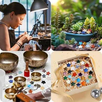 20er Set Citrin Kristallsterne – Polierte Heilsteine für Meditation und Energieausgleich – Geschenkidee für Frauen