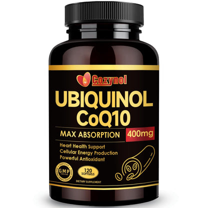Ubiquinol CoQ10 400 mg Weichkapseln mit Vitamin E & Omega-3 – Maximale Absorption Coenzym Q10, Starkes Antioxidans, Unterstützt Herzgesundheit & Energieproduktion, 120 Stück, Nicht-GVO