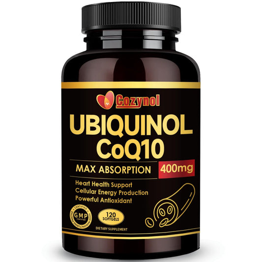 Ubiquinol CoQ10 400 mg Weichkapseln mit Vitamin E & Omega-3 – Maximale Absorption Coenzym Q10, Starkes Antioxidans, Unterstützt Herzgesundheit & Energieproduktion, 120 Stück, Nicht-GVO