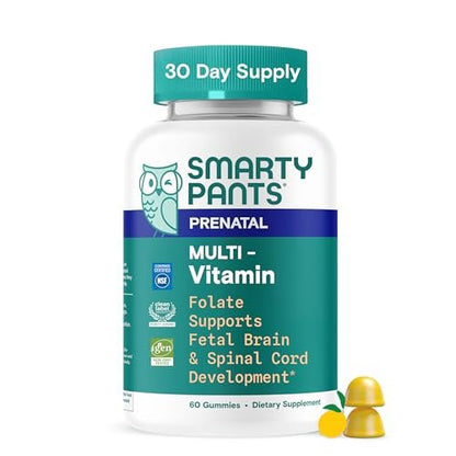SmartyPants Schwangerschaftsvitamine für Frauen, Multivitamin Gummis: Prä- und Postnatale Vitamine, Biotin, Methylfolat, Vitamin D3, C, B12, B6, A, K & Zink, Inositol, 60 Stück (30 Tage Vorrat)