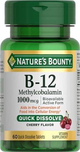 Nature's Bounty Vitamin B-12 Schnell-Lutschtabletten, 1000 µg, Kirschgeschmack, 60 Stück