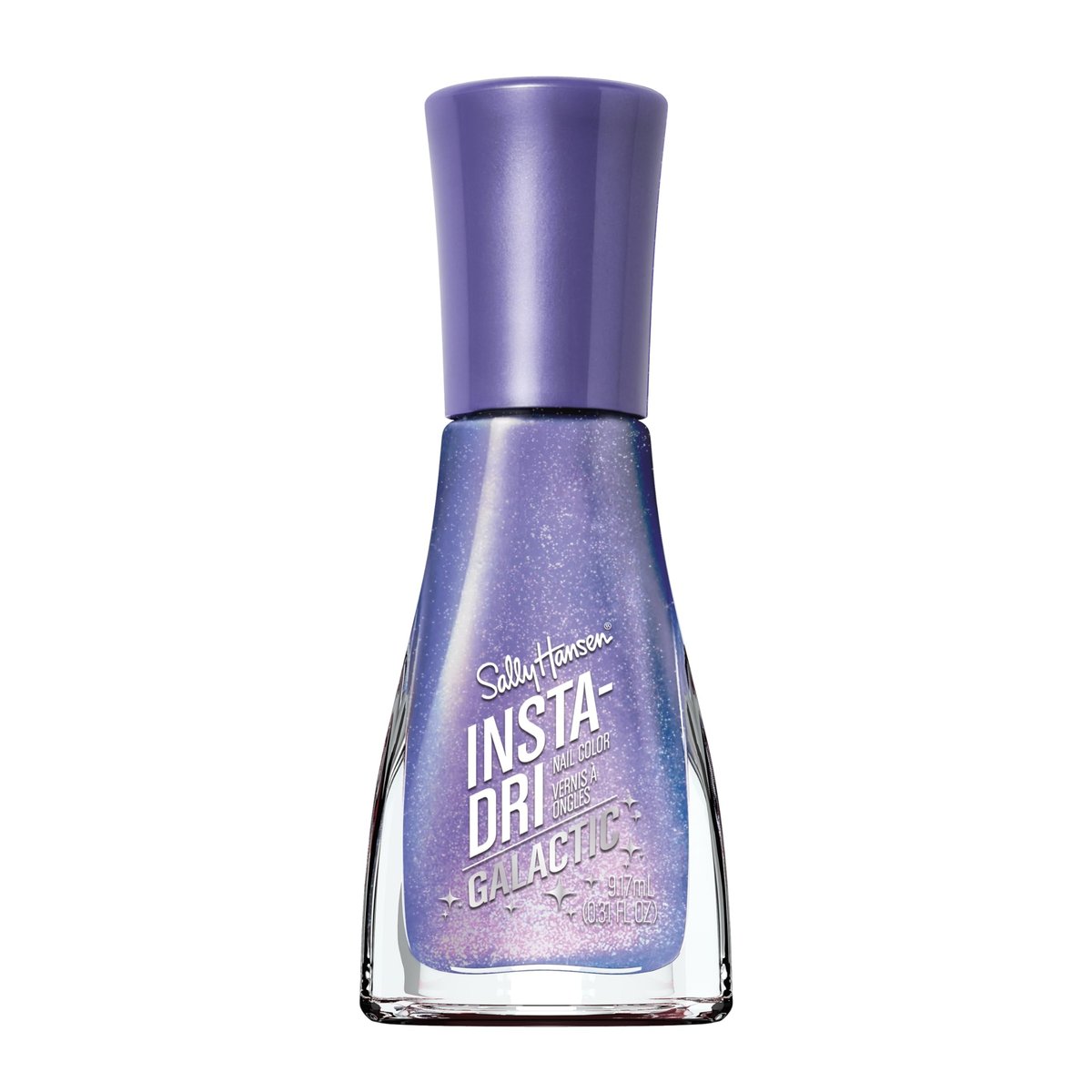 Sally Hansen Insta-Dri Galactic Nagellack – Schnelltrocknend, Langhaftend, Streifenfrei Glänzend – Farbe 110 Ne-Blue-la – Holografisch Blau-Lila Nagellack