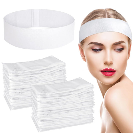 obeoby 150 Stück Einweg-Haarbänder für Damen, Vliesstoff-Spa-Stirnband zur Haarbefestigung bei Gesichtsbehandlungen, Make-up, Reisen, ideal für Beauty-Enthusiasten, Maskenbildner und Spa-Gäste