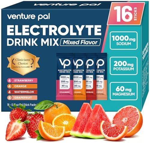 Venture Pal Elektrolyt-Pulver mit hohem Natriumgehalt – Zuckerfrei, 16 Portionen – Vegan, Keto & Paleo freundlich