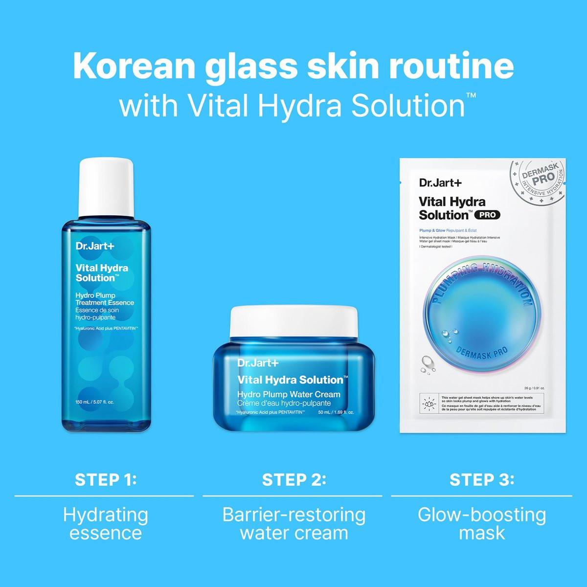 Dr.Jart+ Vital Hydra Solution Hydro Plump Treatment – Korean Essence mit Hyaluronsäure für Glass Skin, 150 ml