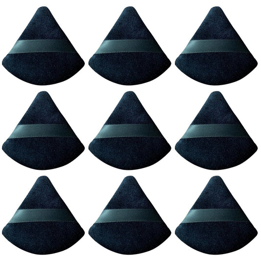 9-teiliges Puderquasten-Set für Make-up – schwarze dreieckige Foundation-Schwämme für lose Puder