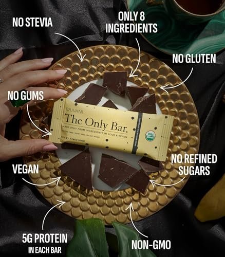 Truvani Pflanzliche Snack-Riegel | Schokoladen-Chip-Bananenbrot 1er-Pack | 5g Protein | USDA Bio & Vegan | Der einzige Riegel | Laktose-, Soja- & Glutenfrei | Einzeln verpackt