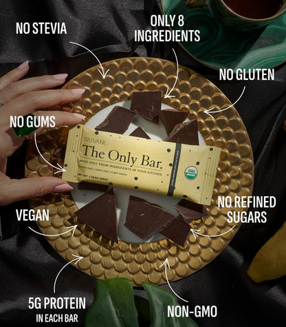 Truvani Pflanzliche Snack-Riegel | Schokoladen-Chip-Bananenbrot 1er-Pack | 5g Protein | USDA Bio & Vegan | Der einzige Riegel | Laktose-, Soja- & Glutenfrei | Einzeln verpackt