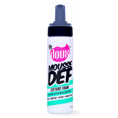 The Doux Multi-Use Mousse für lockiges Haar – Mousse Def Texture Foam für Styling, Lockendefinition, Volumen & Glanz – Lockencreme-Alternative für texturiertes Haar & Naturhaar-Stile