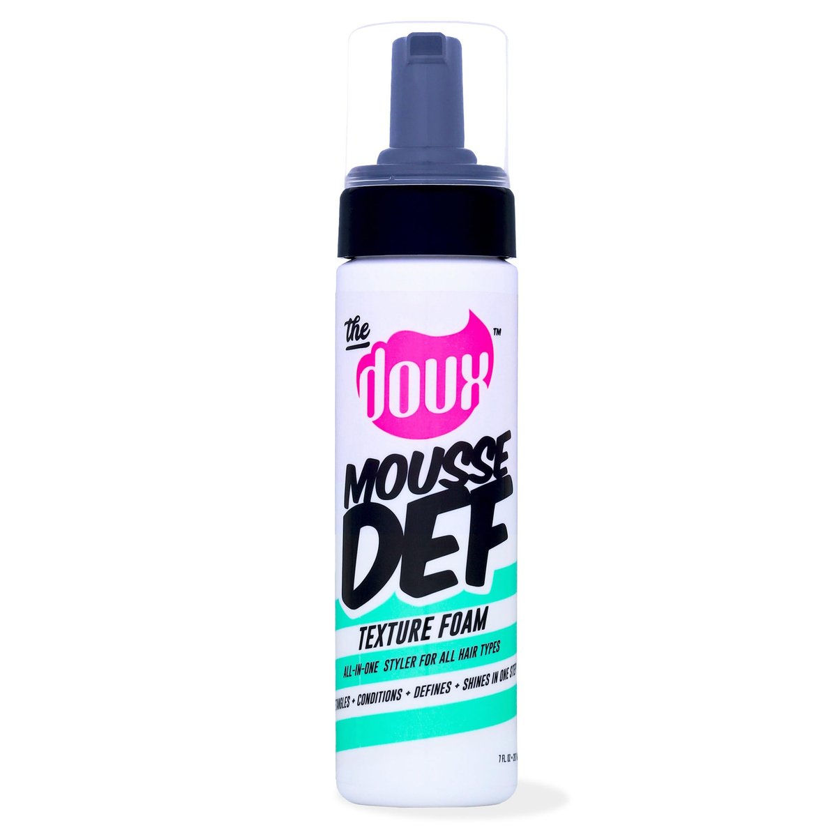 The Doux Multi-Use Mousse für lockiges Haar – Mousse Def Texture Foam für Styling, Lockendefinition, Volumen & Glanz – Lockencreme-Alternative für texturiertes Haar & Naturhaar-Stile
