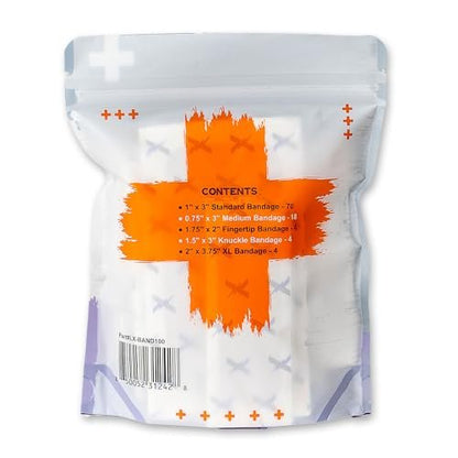 Lightning X Products Schwere, flexible Stoff-Pflaster, gemischte Größen, 5 Größen, 100er-Pack für Erste-Hilfe-Kits