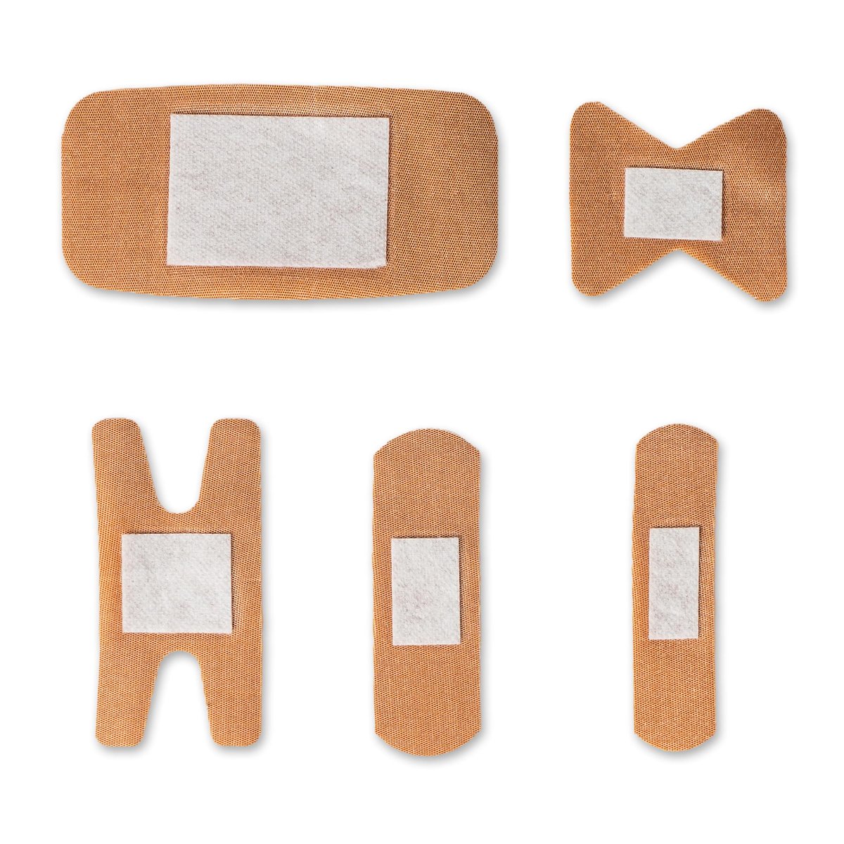 Lightning X Products Schwere, flexible Stoff-Pflaster, gemischte Größen, 5 Größen, 100er-Pack für Erste-Hilfe-Kits