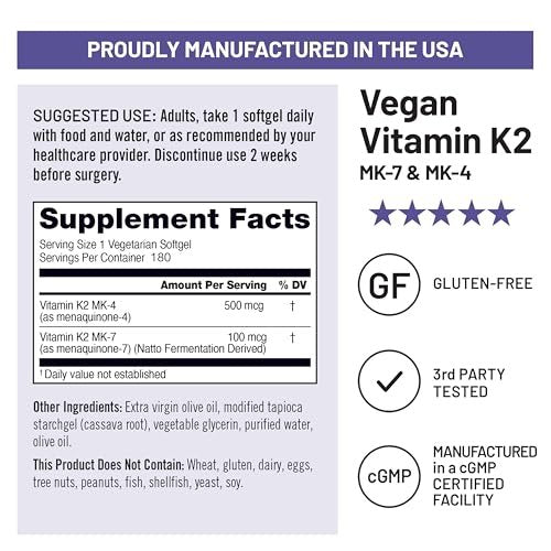 NatureWise Vitamin K2 600mcg Supplement mit MK-7 100mcg & MK-4 500mcg - verbesserte bioverfügbare Formel - K-Komplex für Knochen- und Herzgesundheit - vegan, glutenfrei, ohne Gentechnik - 180 Weichkapseln (6-Monats-Vorrat)