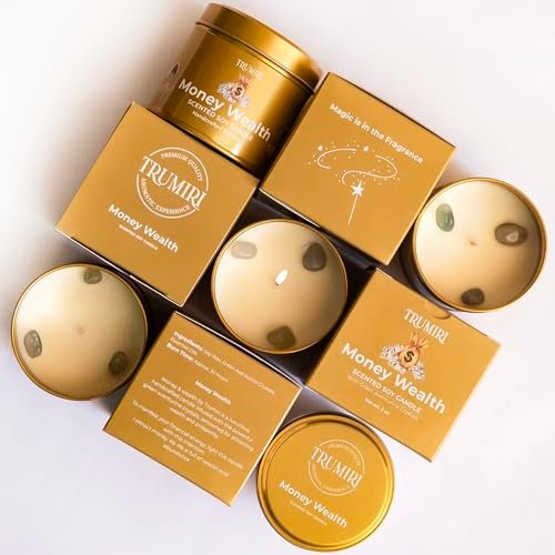 TRUMIRI Reinigungs-Salbei-Kerze für Hausnegative Energie, Räucher-Set – 5 oz Sojawachs, natürlich, organisch, ungiftig – Aromatherapie, spirituelle Meditation, Geschenke – langanhaltend, stark duftend mit Kristallen