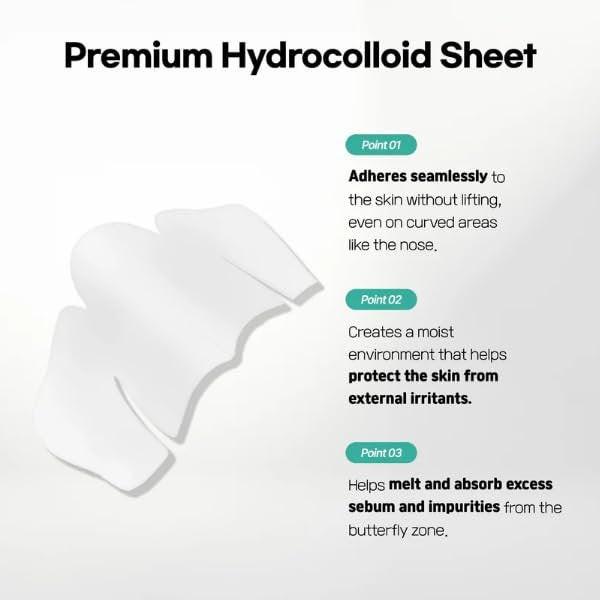 SLLIGHT Centella Poreless Patches – Hydrokolloid-Nasenpflaster zur Mitesserentfernung & Talgkontrolle | Centella Asiatica Nasenporenreiniger zur Hautberuhigung | Koreanische Hautpflege | 8 Stück