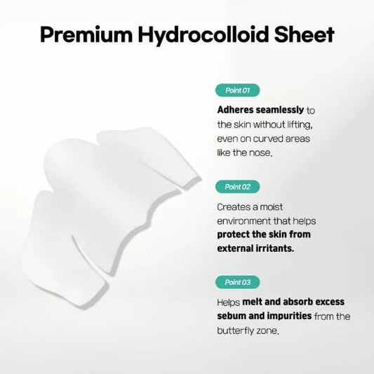 SLLIGHT Centella Poreless Patches – Hydrokolloid-Nasenpflaster zur Mitesserentfernung & Talgkontrolle | Centella Asiatica Nasenporenreiniger zur Hautberuhigung | Koreanische Hautpflege | 8 Stück