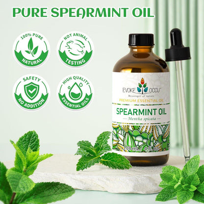 EVOKE OCCU Pfefferminzöl – Hemmt das Haarwachstum im Gesicht, erfrischt die Luft, ideal für Cremes & Lotionen – 118 ml