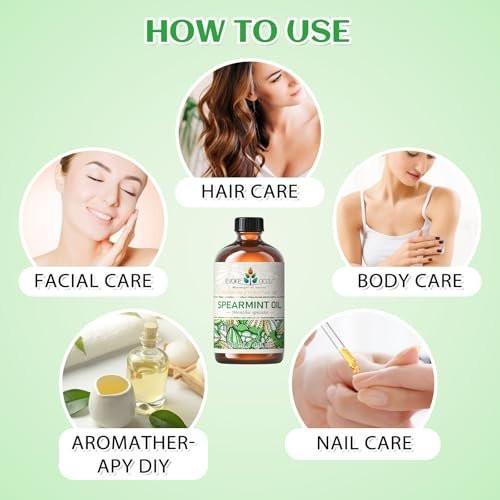 EVOKE OCCU Pfefferminzöl – Hemmt das Haarwachstum im Gesicht, erfrischt die Luft, ideal für Cremes & Lotionen – 118 ml