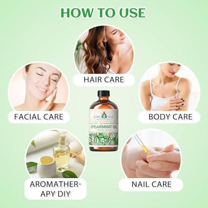 EVOKE OCCU Pfefferminzöl – Hemmt das Haarwachstum im Gesicht, erfrischt die Luft, ideal für Cremes & Lotionen – 118 ml