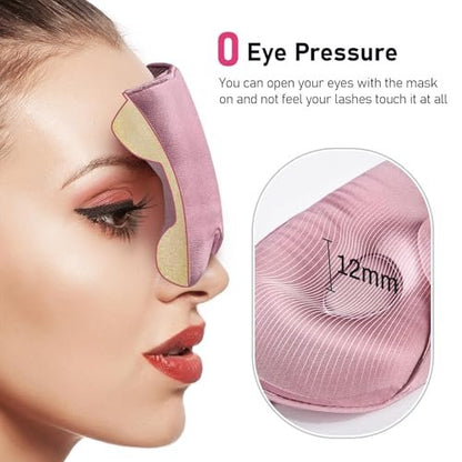 LitBear 100% 22 Momme Maulbeerseide Schlafmaske - 3D Konturierte Augenmaske für Männer und Frauen, weiche atmungsaktive Schlafmaske mit verstellbarem Band, perfekte Lichtblockade für erholsamen Schlaf (Bean Pink)